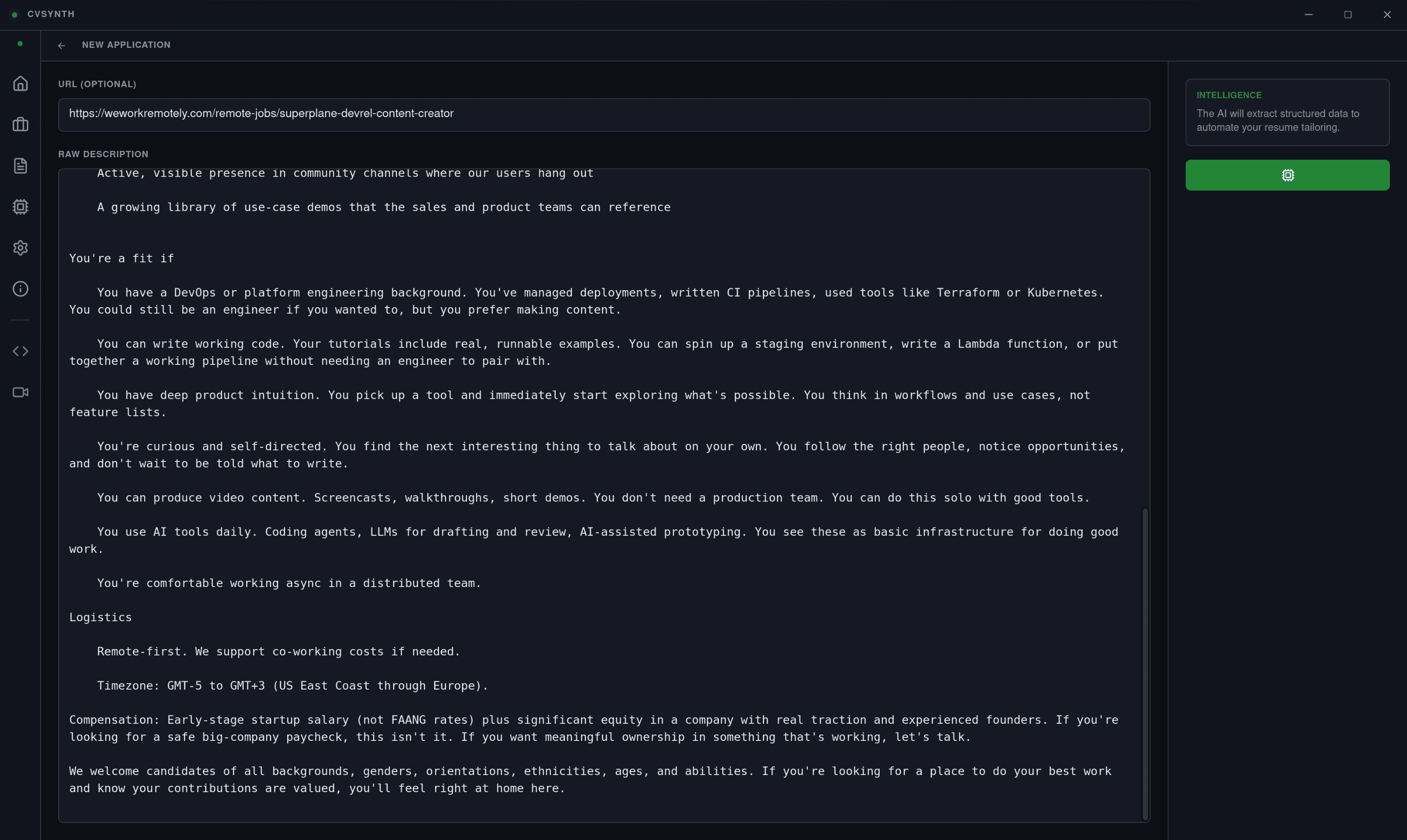 CVSynth Screenshot