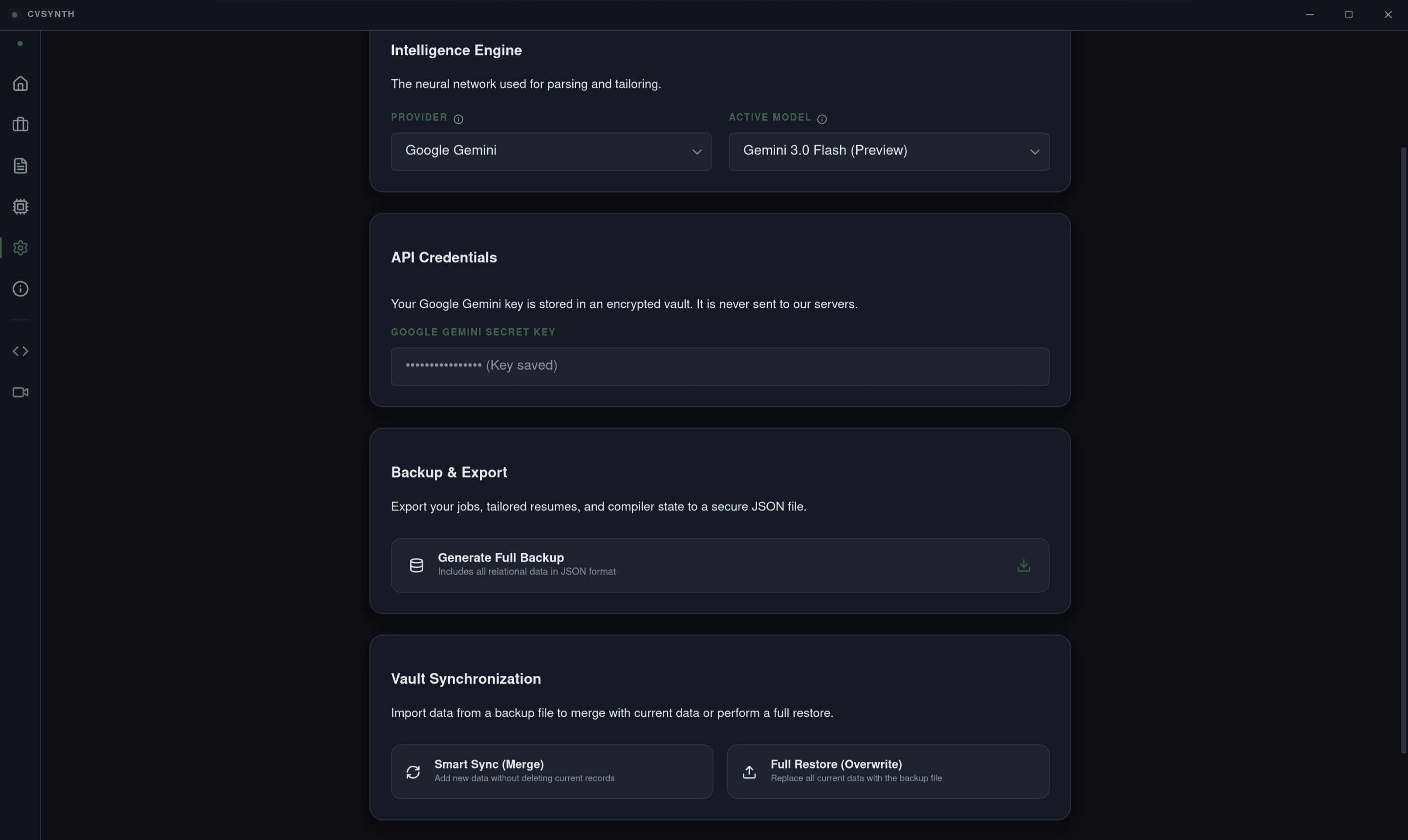 CVSynth Screenshot