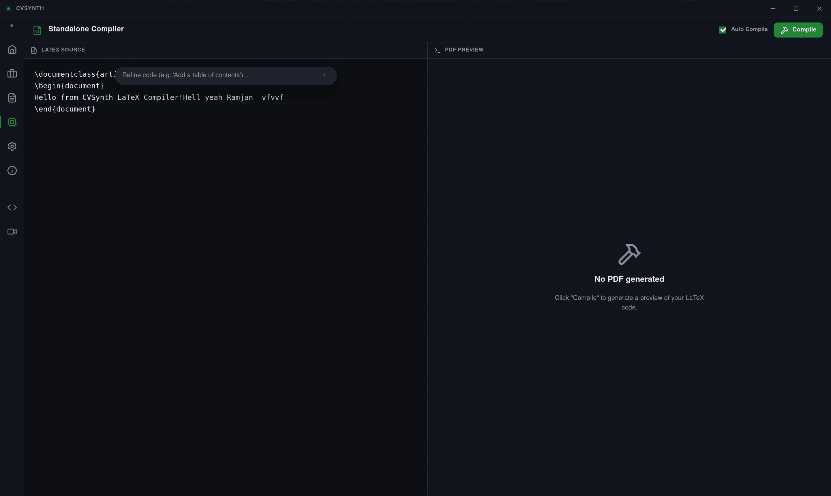 CVSynth Screenshot